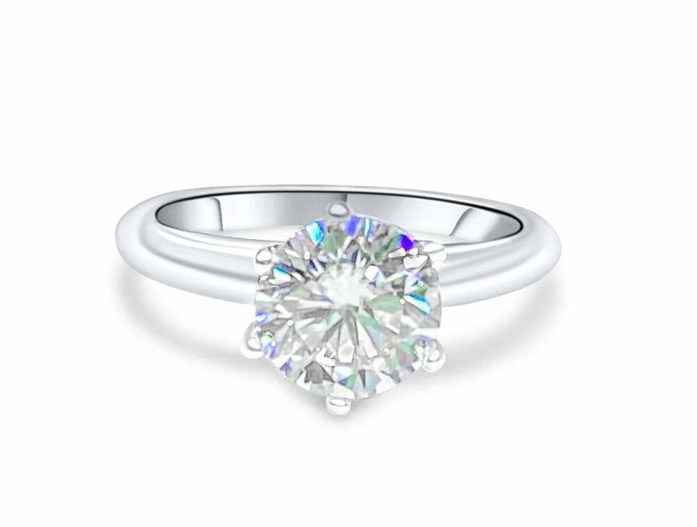 NEW P & K JEWELRY women's moissanite stone ring in silver
